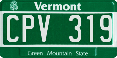 VT license plate CPV319