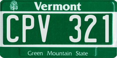 VT license plate CPV321