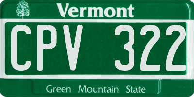 VT license plate CPV322