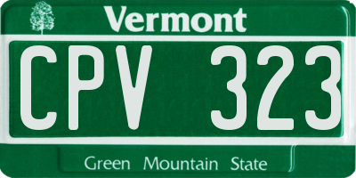 VT license plate CPV323