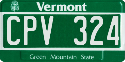 VT license plate CPV324