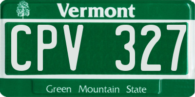 VT license plate CPV327