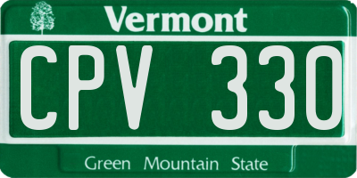 VT license plate CPV330