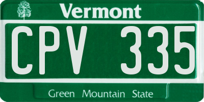 VT license plate CPV335