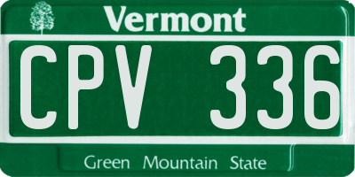 VT license plate CPV336