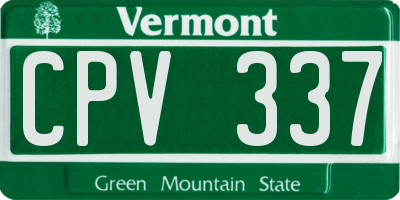 VT license plate CPV337