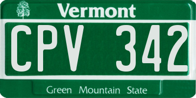VT license plate CPV342