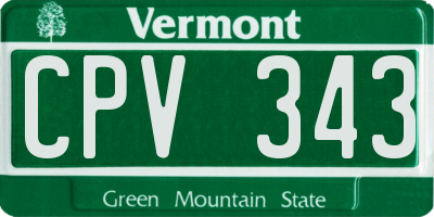 VT license plate CPV343