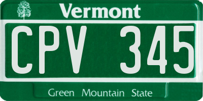 VT license plate CPV345