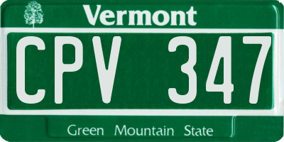 VT license plate CPV347
