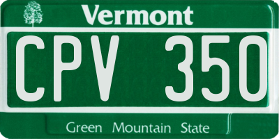 VT license plate CPV350