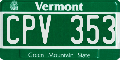 VT license plate CPV353