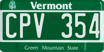 VT license plate CPV354