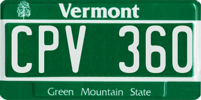 VT license plate CPV360