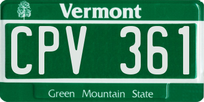 VT license plate CPV361