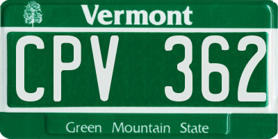 VT license plate CPV362