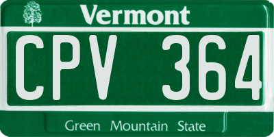 VT license plate CPV364