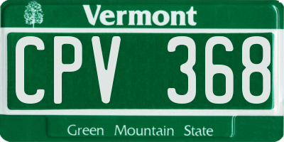 VT license plate CPV368