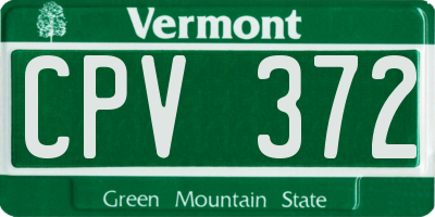 VT license plate CPV372