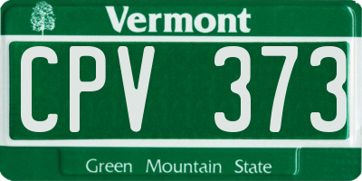 VT license plate CPV373