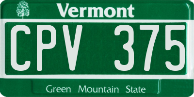 VT license plate CPV375