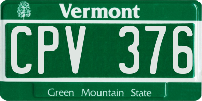 VT license plate CPV376