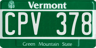 VT license plate CPV378