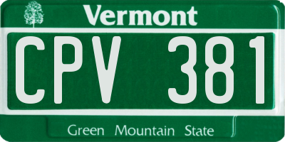 VT license plate CPV381