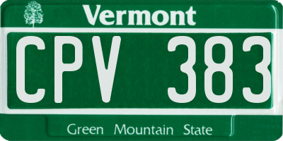 VT license plate CPV383