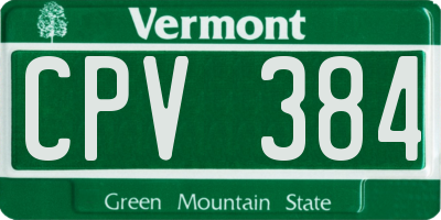 VT license plate CPV384