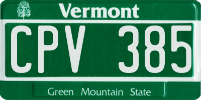 VT license plate CPV385