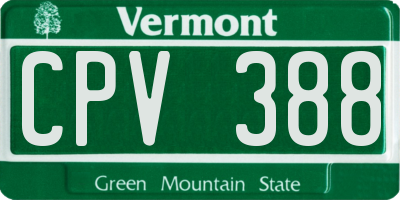 VT license plate CPV388