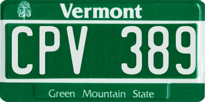 VT license plate CPV389