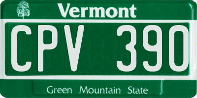 VT license plate CPV390