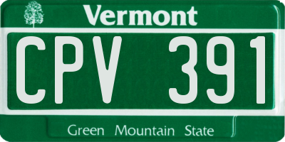 VT license plate CPV391