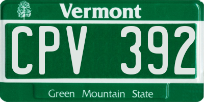 VT license plate CPV392
