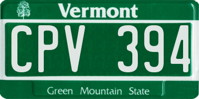 VT license plate CPV394