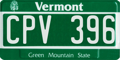 VT license plate CPV396