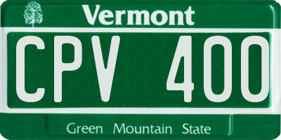 VT license plate CPV400