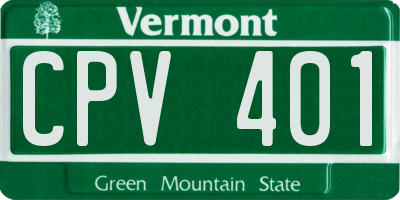 VT license plate CPV401