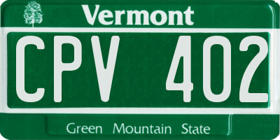 VT license plate CPV402