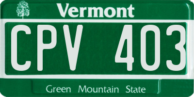 VT license plate CPV403