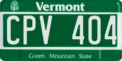 VT license plate CPV404