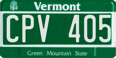 VT license plate CPV405