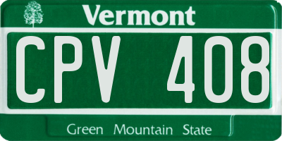 VT license plate CPV408