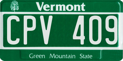 VT license plate CPV409