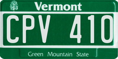 VT license plate CPV410