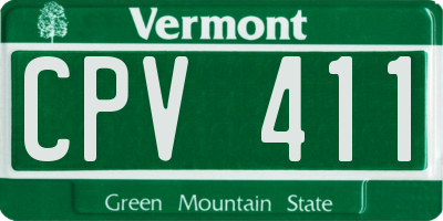 VT license plate CPV411