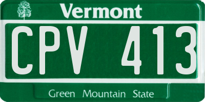 VT license plate CPV413