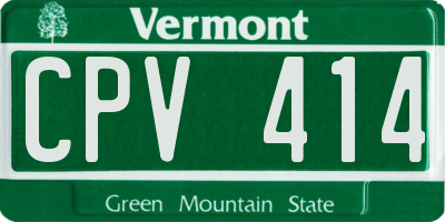 VT license plate CPV414